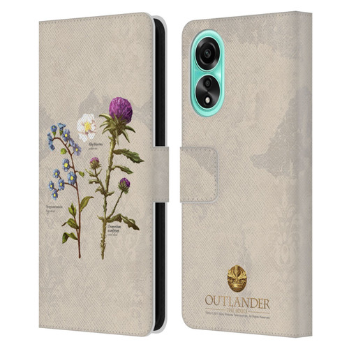 Outlander Graphics Flowers Leather Book Wallet Case Cover For OPPO A78 4G