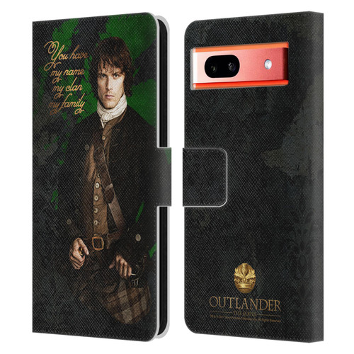 Outlander Portraits Jamie Leather Book Wallet Case Cover For Google Pixel 7a