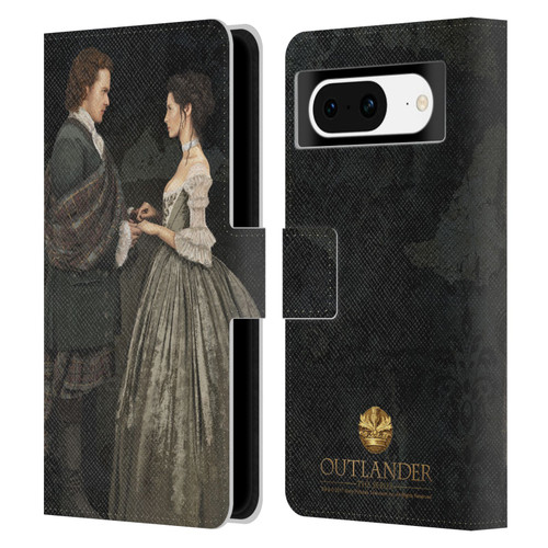 Outlander Portraits Claire & Jamie Painting Leather Book Wallet Case Cover For Google Pixel 8