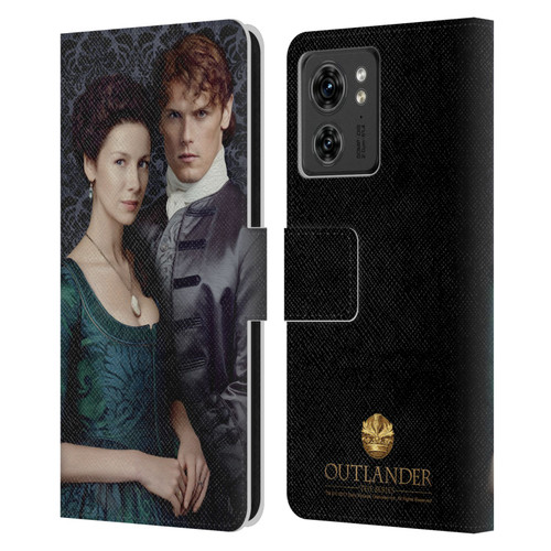Outlander Portraits Claire & Jamie Leather Book Wallet Case Cover For Motorola Moto Edge 40