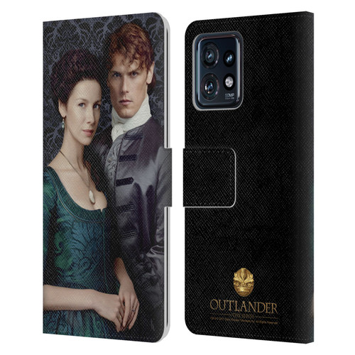 Outlander Portraits Claire & Jamie Leather Book Wallet Case Cover For Motorola Moto Edge 40 Pro