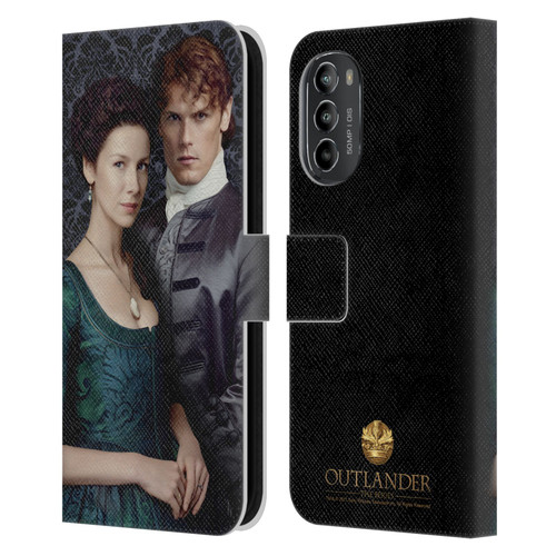 Outlander Portraits Claire & Jamie Leather Book Wallet Case Cover For Motorola Moto G82 5G