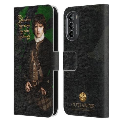 Outlander Portraits Jamie Leather Book Wallet Case Cover For Motorola Moto G82 5G