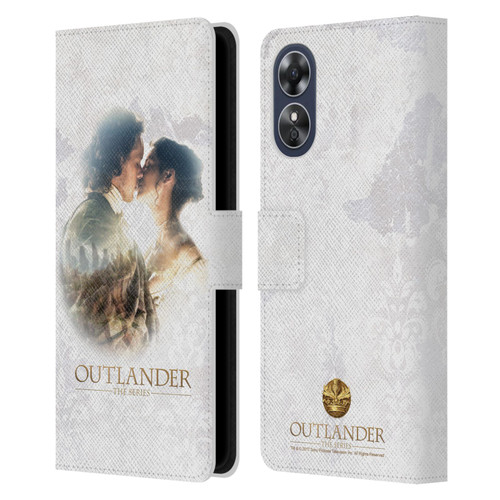 Outlander Portraits Claire & Jamie Kiss Leather Book Wallet Case Cover For OPPO A17