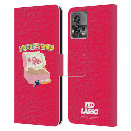 Ted Lasso Season 1 Graphics Biscuits With The Boss Leather Book Wallet Case Cover For Motorola Moto Edge 30 Fusion