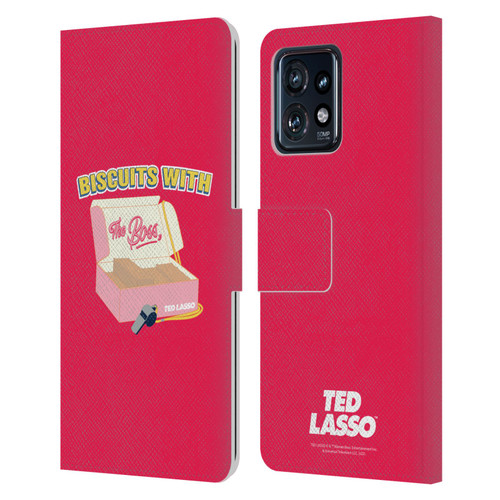 Ted Lasso Season 1 Graphics Biscuits With The Boss Leather Book Wallet Case Cover For Motorola Moto Edge 40 Pro