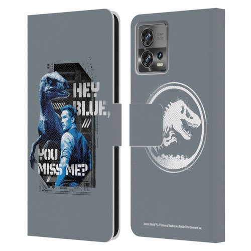 Jurassic World Fallen Kingdom Key Art Hey Blue & Owen Leather Book Wallet Case Cover For Motorola Moto Edge 30 Fusion
