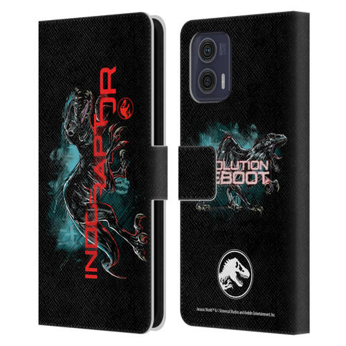Jurassic World Fallen Kingdom Key Art Indoraptor Leather Book Wallet Case Cover For Motorola Moto G73 5G