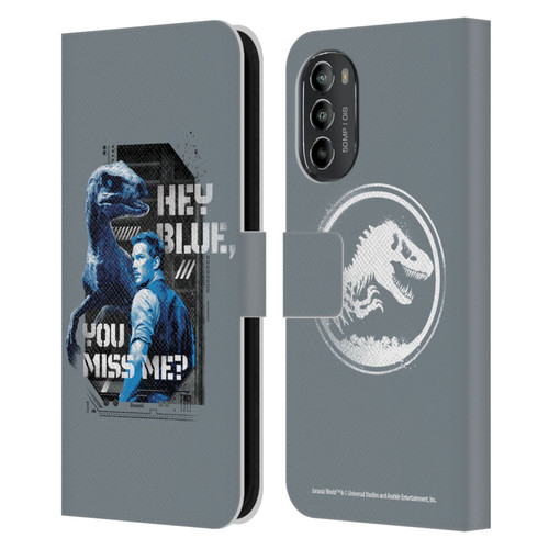 Jurassic World Fallen Kingdom Key Art Hey Blue & Owen Leather Book Wallet Case Cover For Motorola Moto G82 5G