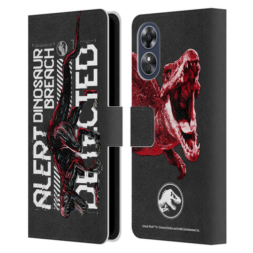 Jurassic World Fallen Kingdom Key Art Dinosaur Breach Leather Book Wallet Case Cover For OPPO A17