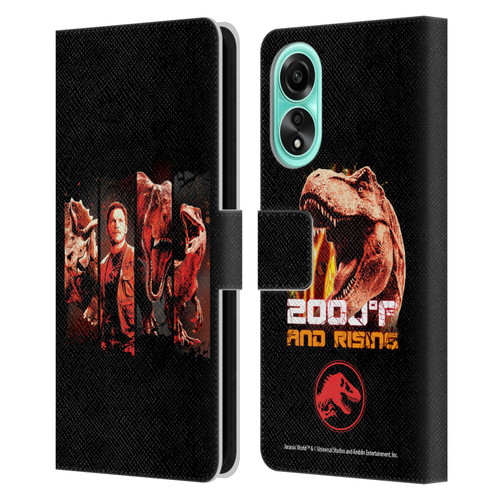 Jurassic World Fallen Kingdom Key Art Character Frame Leather Book Wallet Case Cover For OPPO A78 4G