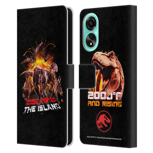 Jurassic World Fallen Kingdom Key Art Dinosaurs Escape Island Leather Book Wallet Case Cover For OPPO A78 4G