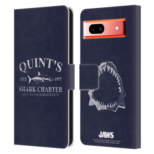 Jaws I Key Art Quint's Shark Charter Leather Book Wallet Case Cover For Google Pixel 7a