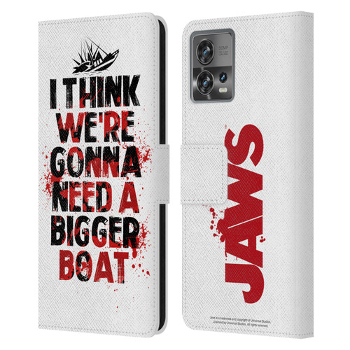 Jaws I Key Art Bigger Boat Leather Book Wallet Case Cover For Motorola Moto Edge 30 Fusion