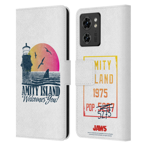 Jaws I Key Art Amity Island Leather Book Wallet Case Cover For Motorola Moto Edge 40