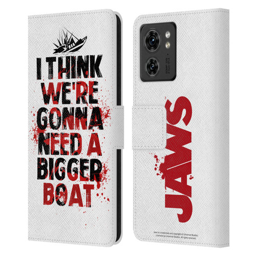 Jaws I Key Art Bigger Boat Leather Book Wallet Case Cover For Motorola Moto Edge 40