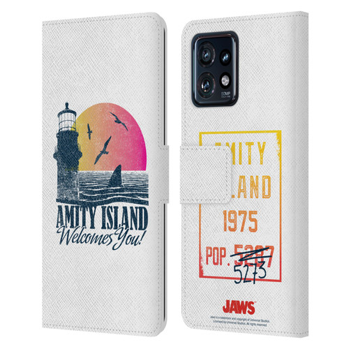 Jaws I Key Art Amity Island Leather Book Wallet Case Cover For Motorola Moto Edge 40 Pro