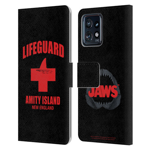 Jaws I Key Art Lifeguard Leather Book Wallet Case Cover For Motorola Moto Edge 40 Pro