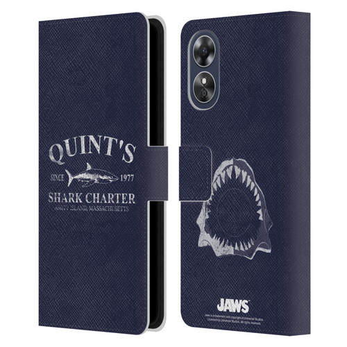 Jaws I Key Art Quint's Shark Charter Leather Book Wallet Case Cover For OPPO A17