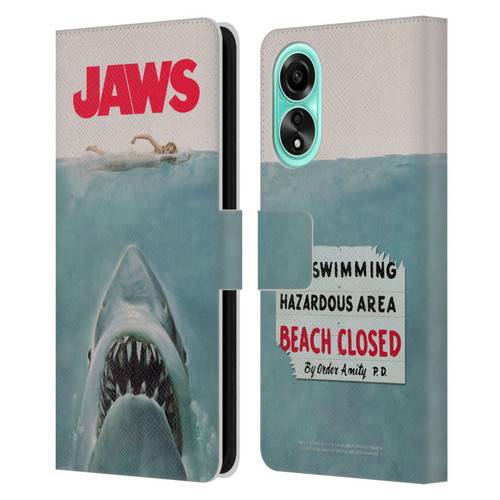 Jaws I Key Art Poster Leather Book Wallet Case Cover For OPPO A78 4G