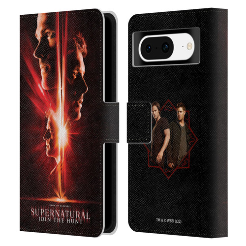 Supernatural Key Art Sam, Dean & Castiel Leather Book Wallet Case Cover For Google Pixel 8