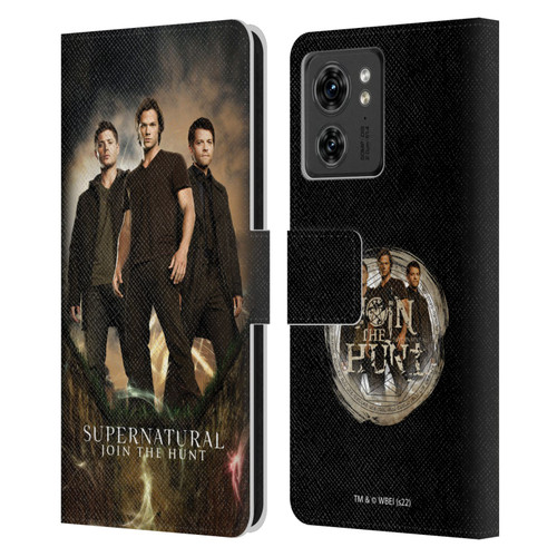 Supernatural Key Art Sam, Dean & Castiel 2 Leather Book Wallet Case Cover For Motorola Moto Edge 40