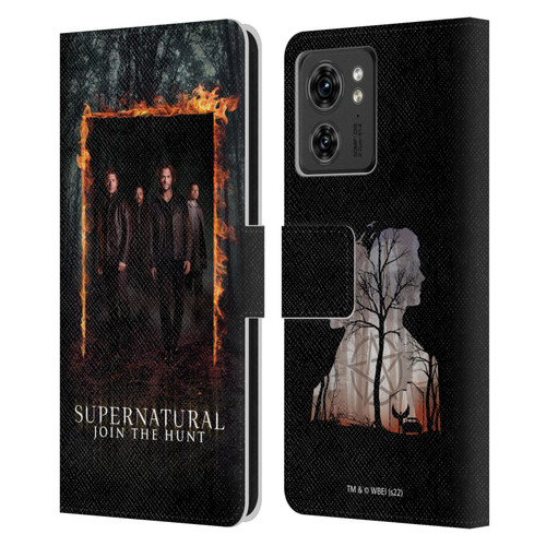Supernatural Key Art Sam, Dean, Castiel & Crowley Leather Book Wallet Case Cover For Motorola Moto Edge 40