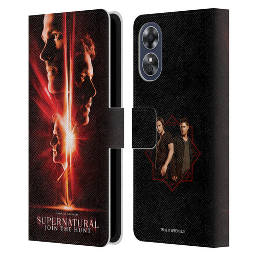 Supernatural Key Art Sam, Dean & Castiel Leather Book Wallet Case Cover For OPPO A17
