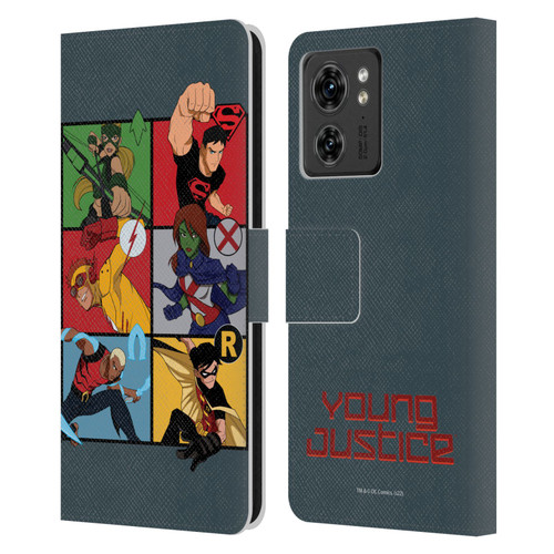 Young Justice Graphics Character Art Leather Book Wallet Case Cover For Motorola Moto Edge 40