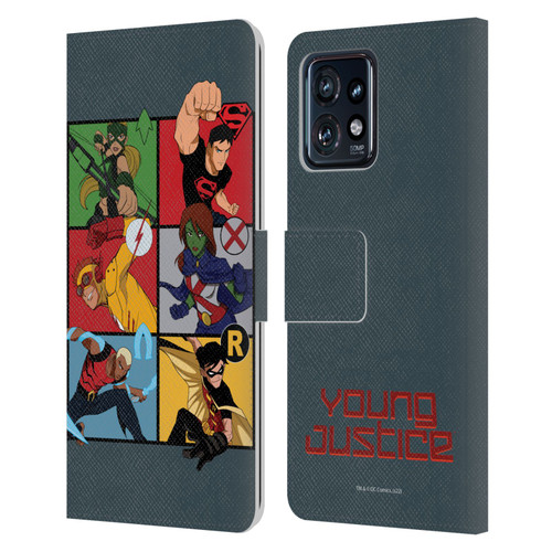 Young Justice Graphics Character Art Leather Book Wallet Case Cover For Motorola Moto Edge 40 Pro