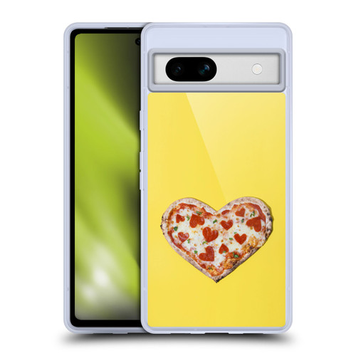 Pepino De Mar Foods Heart Pizza Soft Gel Case for Google Pixel 7a