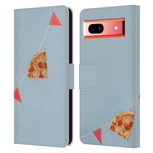 Pepino De Mar Foods Pizza Leather Book Wallet Case Cover For Google Pixel 7a