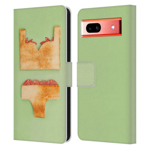 Pepino De Mar Foods Sandwich Leather Book Wallet Case Cover For Google Pixel 7a