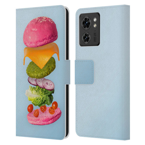 Pepino De Mar Foods Burger 2 Leather Book Wallet Case Cover For Motorola Moto Edge 40
