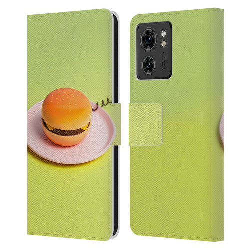 Pepino De Mar Foods Burger Leather Book Wallet Case Cover For Motorola Moto Edge 40