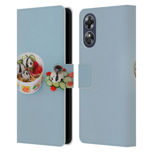 Pepino De Mar Foods Panda Rice Ball Leather Book Wallet Case Cover For OPPO A17