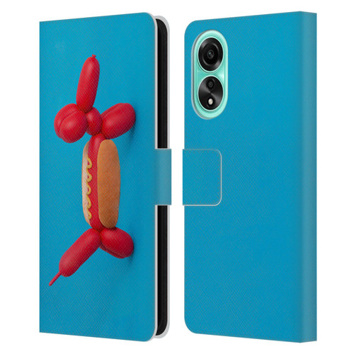 Pepino De Mar Foods Hotdog Leather Book Wallet Case Cover For OPPO A78 4G