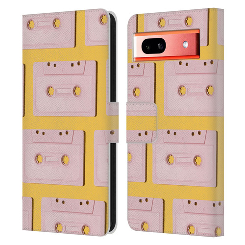 Pepino De Mar Patterns 2 Cassette Tape Leather Book Wallet Case Cover For Google Pixel 7a