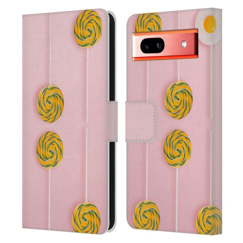 Pepino De Mar Patterns 2 Lollipop Leather Book Wallet Case Cover For Google Pixel 7a