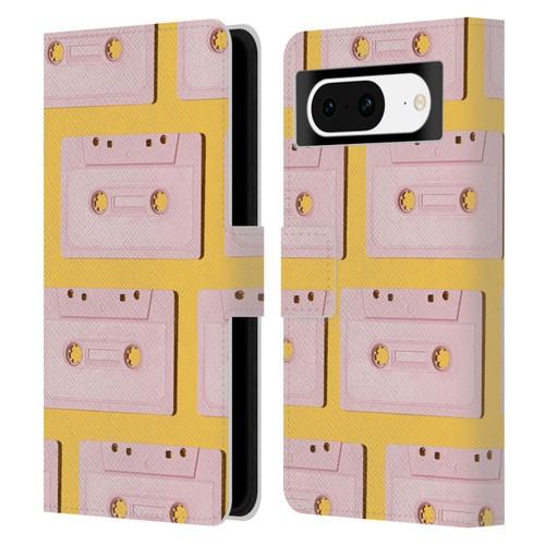 Pepino De Mar Patterns 2 Cassette Tape Leather Book Wallet Case Cover For Google Pixel 8