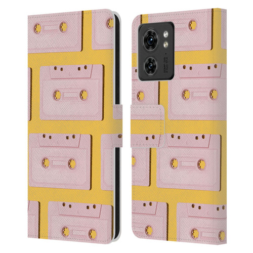 Pepino De Mar Patterns 2 Cassette Tape Leather Book Wallet Case Cover For Motorola Moto Edge 40