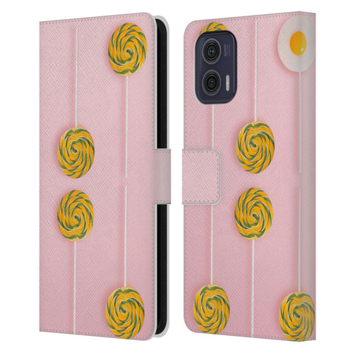 Pepino De Mar Patterns 2 Lollipop Leather Book Wallet Case Cover For Motorola Moto G73 5G