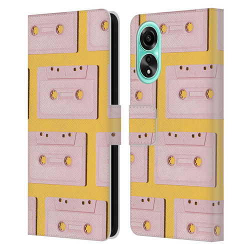 Pepino De Mar Patterns 2 Cassette Tape Leather Book Wallet Case Cover For OPPO A78 5G