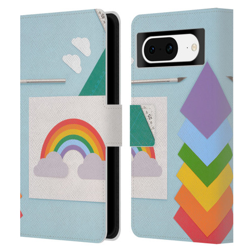 Pepino De Mar Rainbow Art Leather Book Wallet Case Cover For Google Pixel 8