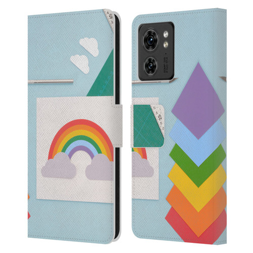 Pepino De Mar Rainbow Art Leather Book Wallet Case Cover For Motorola Moto Edge 40