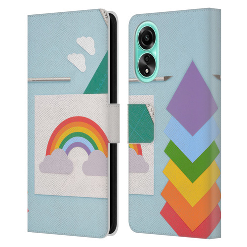 Pepino De Mar Rainbow Art Leather Book Wallet Case Cover For OPPO A78 4G