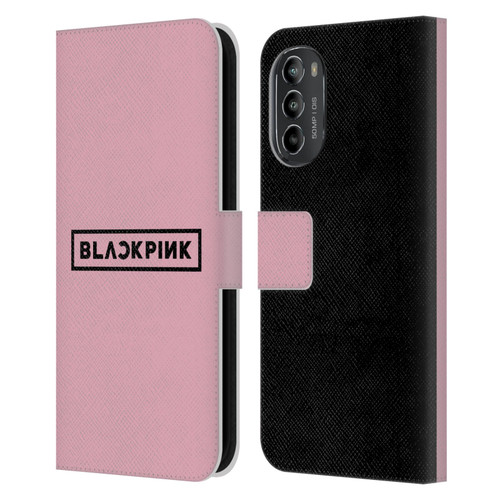 Blackpink The Album Black Logo Leather Book Wallet Case Cover For Motorola Moto G82 5G