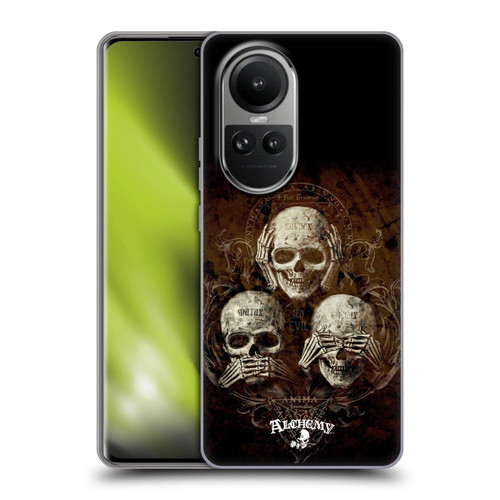 Alchemy Gothic Skull No Evil Three Skull Soft Gel Case for OPPO Reno10 5G / Reno10 Pro 5G