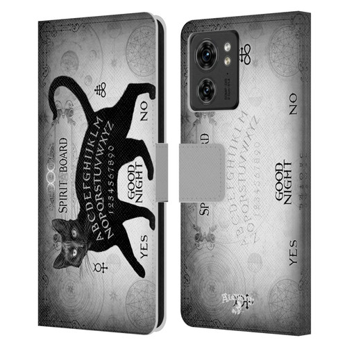 Alchemy Gothic Cats Black Cat Spirit Board Leather Book Wallet Case Cover For Motorola Moto Edge 40