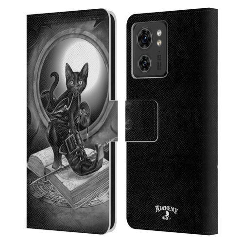 Alchemy Gothic Cats Midnight Mischief Leather Book Wallet Case Cover For Motorola Moto Edge 40